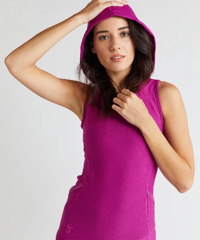 Sleeveless Backless Hoodie Tank Top Vintage Women's 1970S 