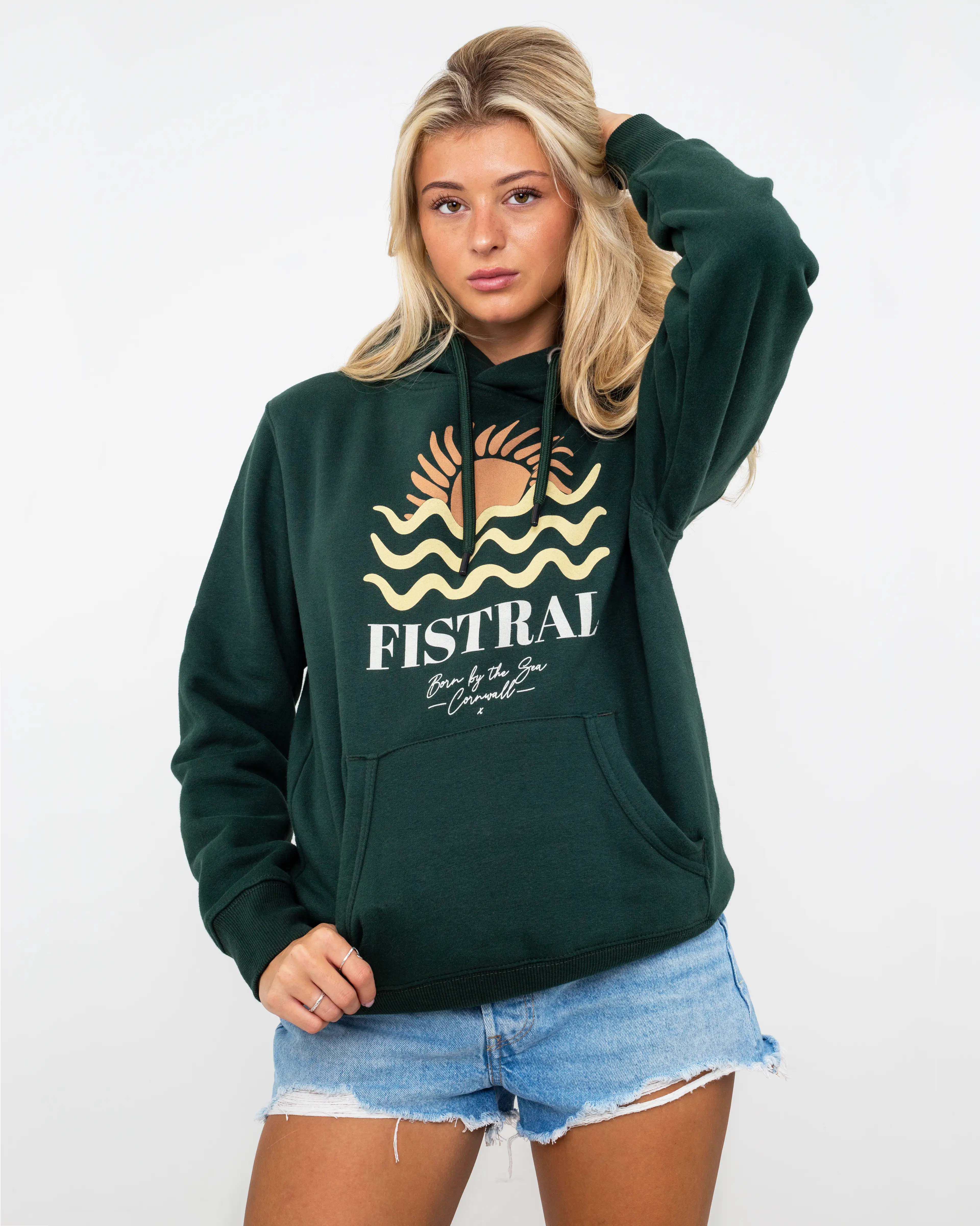 Fistral Hoodie in Bottle Green Luxurious Women's High -  end