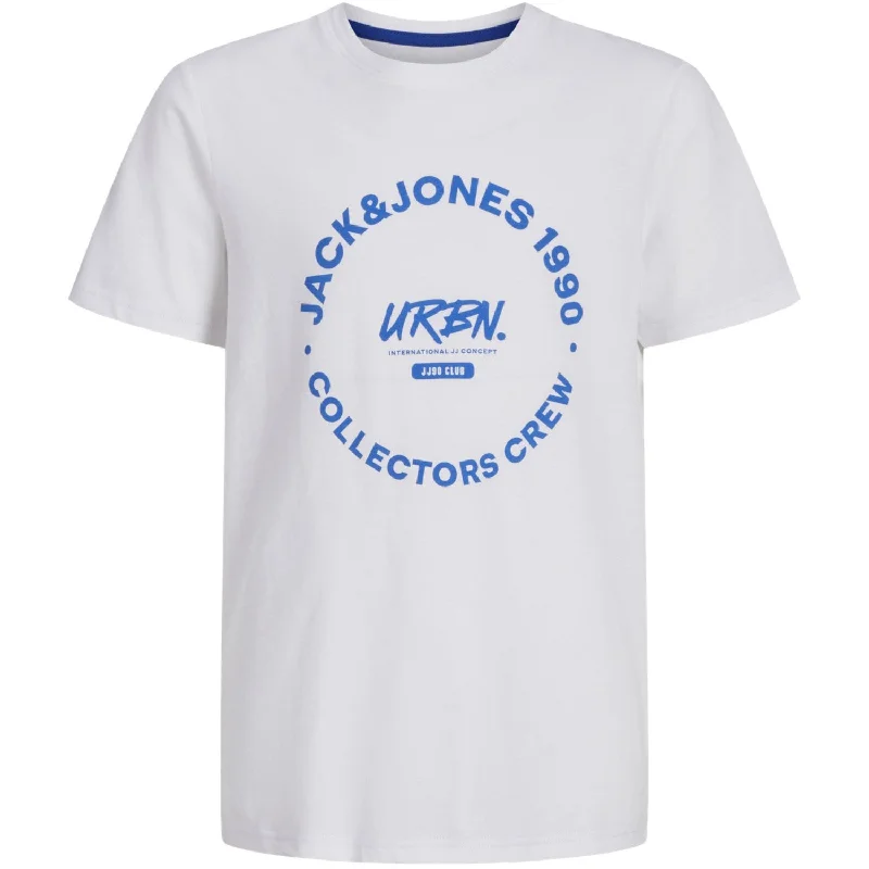 Jack & Jones Junior White Simon T-Shirt Crew Neck Polished Women's Silk
