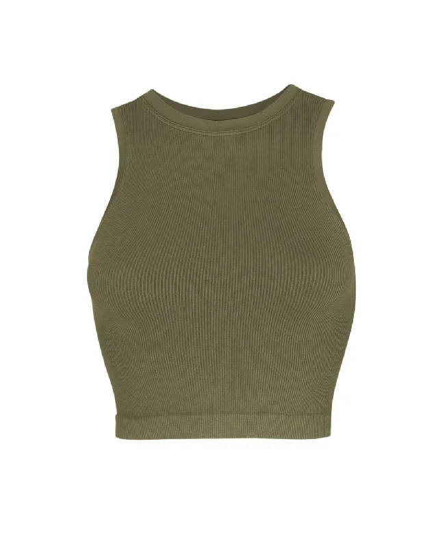 LUMINOUS Ribbed Vest | Olive Artistic Women's Avant - 
