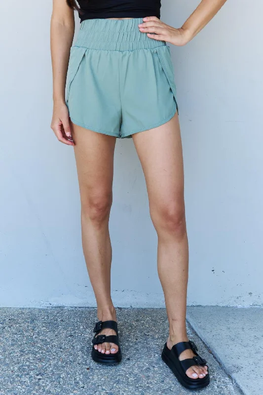 Ninexis Stay Active High Waistband Active Shorts in Pastel Blue Street