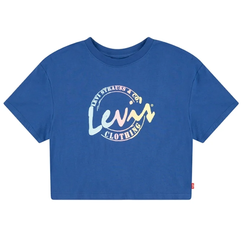 Levi's Meet and Greet Script T-shirt Blue Practical Women's Multi - 