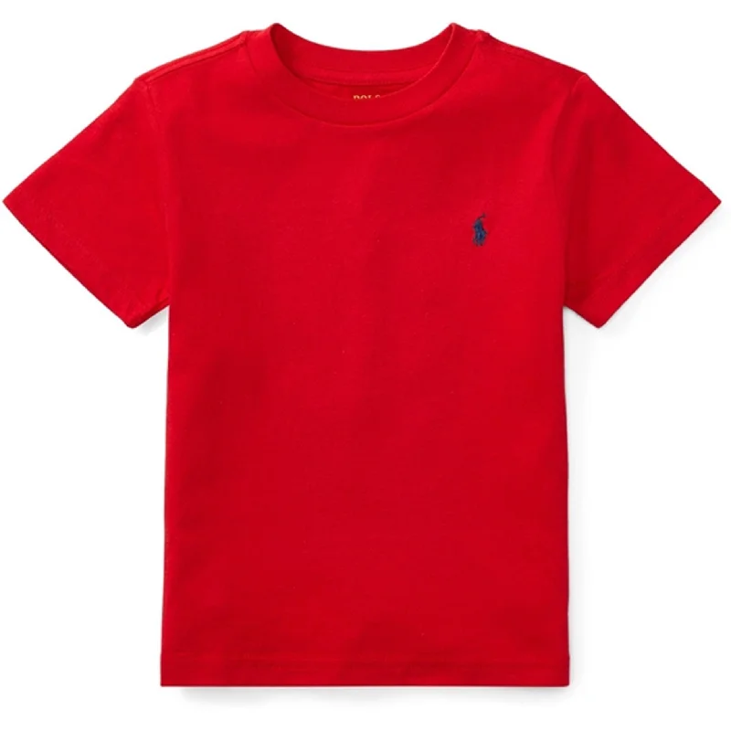 Polo Ralph Lauren Boy T-Shirt Red Artistic Women's Hand - painted
