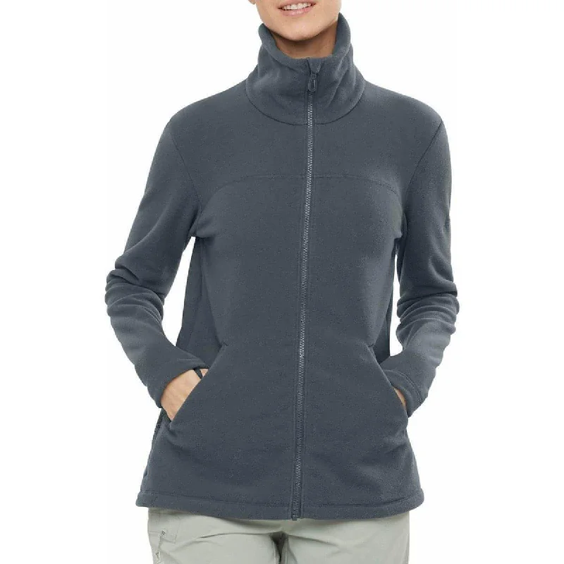 Salomon Essential Cozy Womens Fleece Jacket - Grey Streetwear Style for 