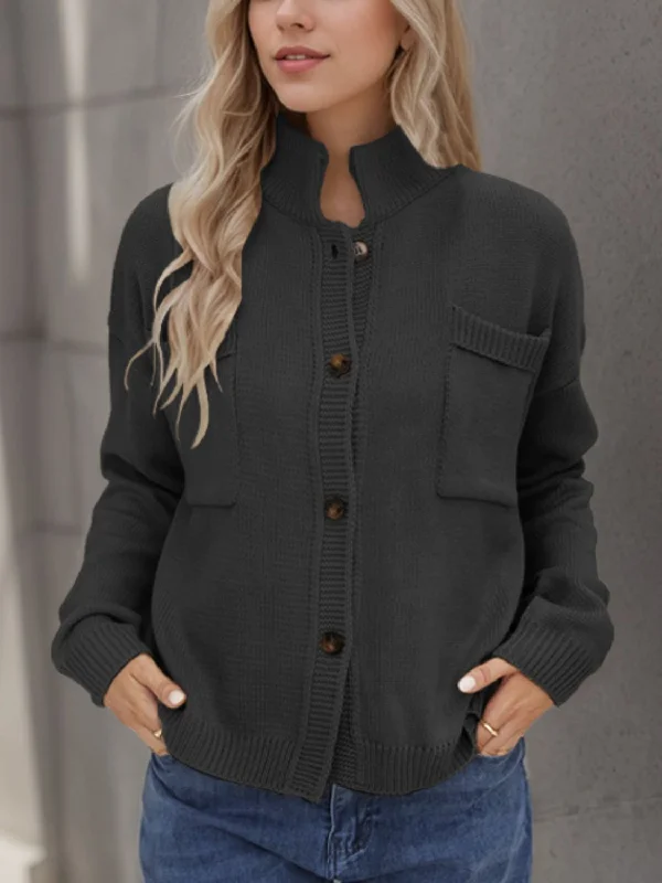 Button Up Long Sleeve Cardigan Cashmere