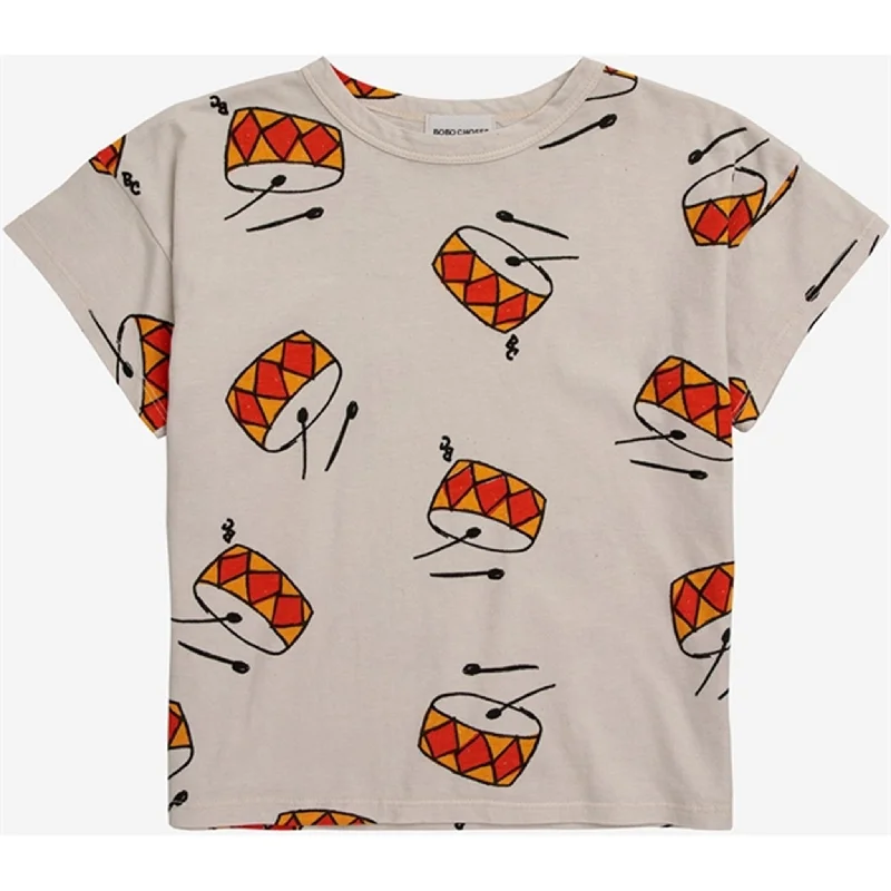 Bobo Choses Play The Drum All Over T-Shirt Beige Geometric