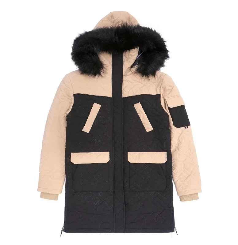 F7700 Apollo Long Quilted Jacket  - Black Women