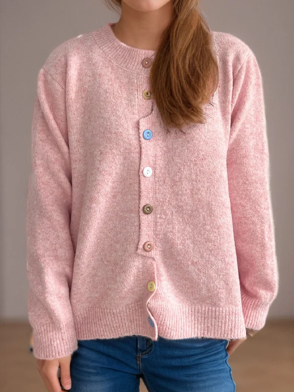 Button Down Long Sleeve Cardigan Feminine Women's Soft 