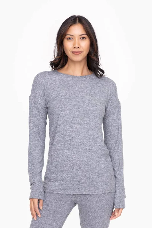 Summit Crew Neck Long Sleeve Artistic Women's Hand - painted