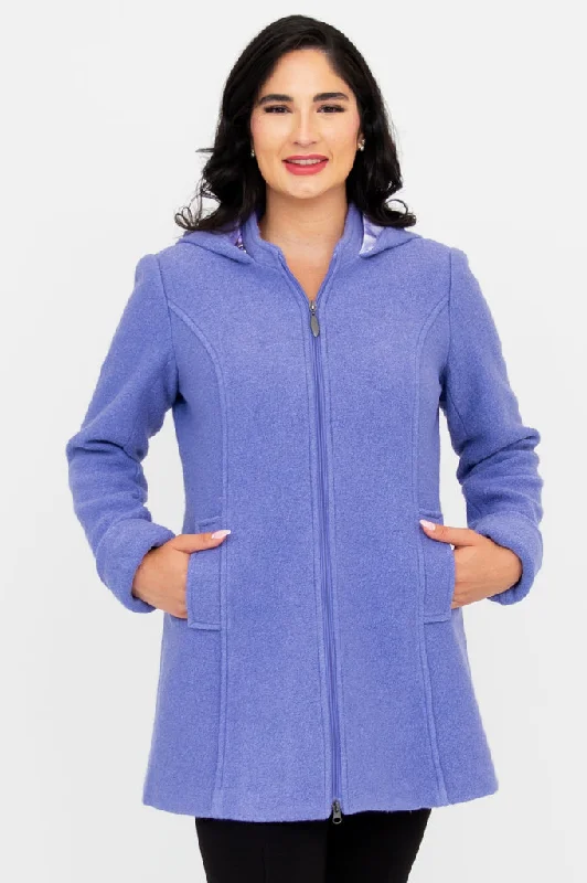 Pender Coat, Amethyst, Boiled Wool Trendy Women's 