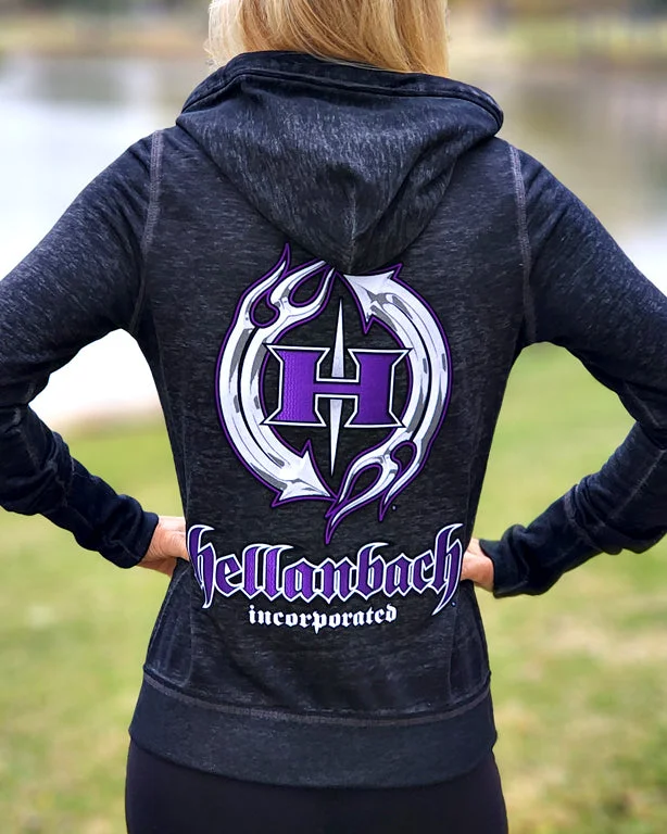 Zen 3D Purple Patch Full-Zip Up Hoodie Refined Women's Velvet