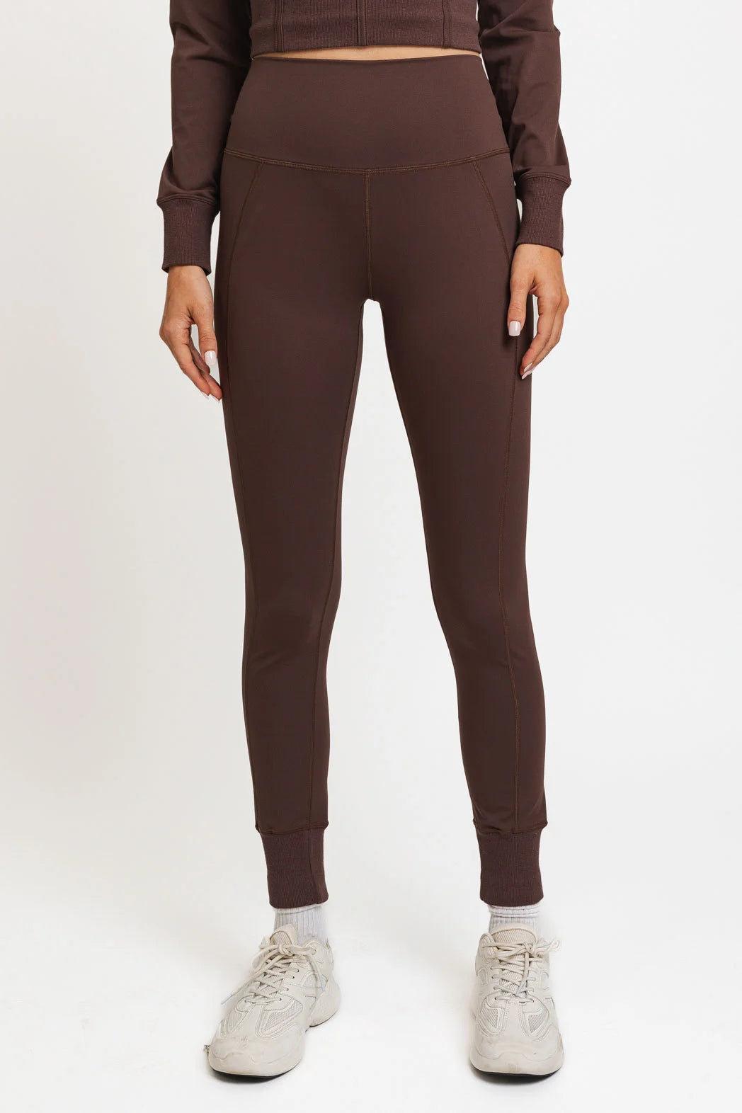 High Waist Banded Cuffs Jogger Pants Leggings Modern Women's 