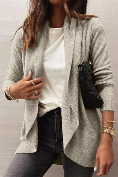Open Front Long Sleeve Cardigan Practical Women's Quick - dry