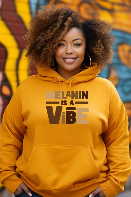 Melanin Is a Vibe  Hoodie Artistic Women's Hand - painted