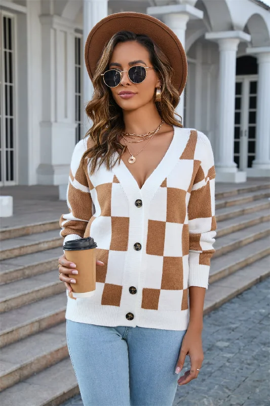 Angel Wings Button-Up V-Neck Dropped Shoulder Cardigan Practical Women's Quick - dry