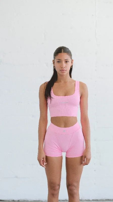 Taffy Pink Cropped Tank Top Country