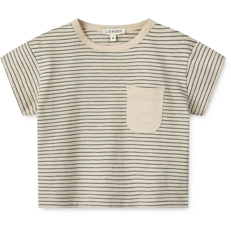 Liewood Y/D Stripes Whale Blue/Sandy Dodoma Baby Stripe T-shirt Sporty Women's Athleisure 