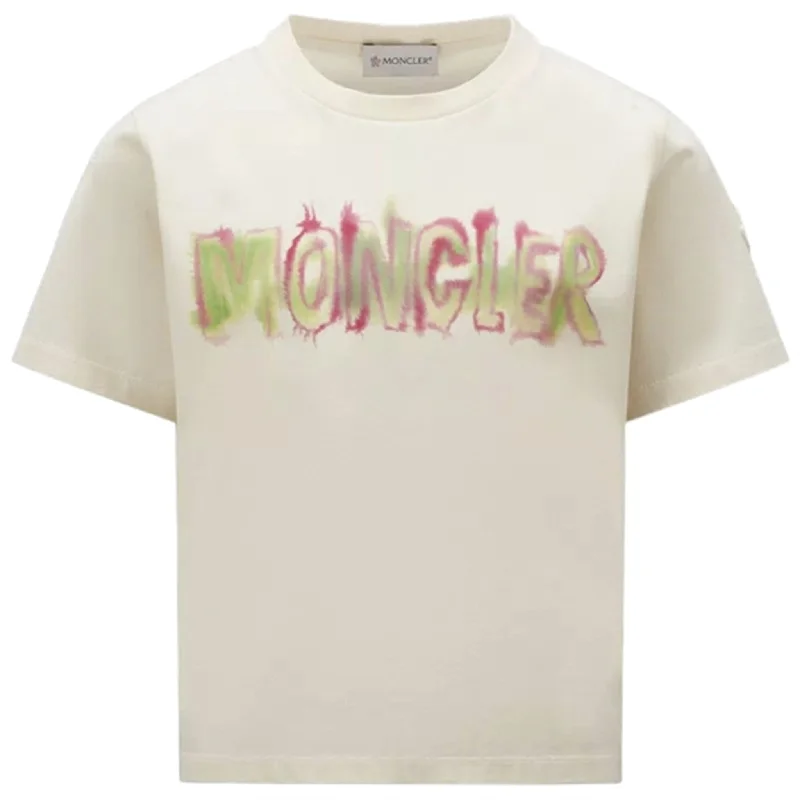 Moncler T-Shirt Beige Sharp Women's Italian