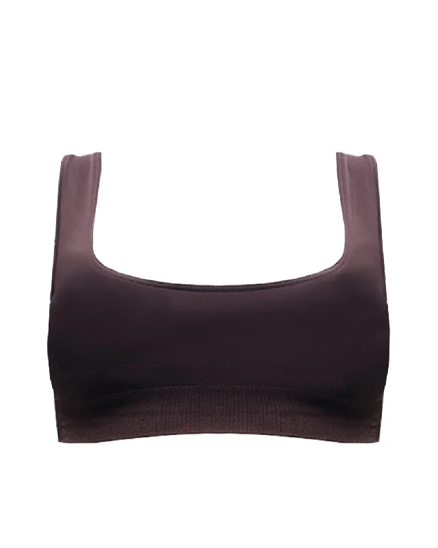 SERENE Bikini Bra Top | Chocolate Brown Tough Women's Military - inspired