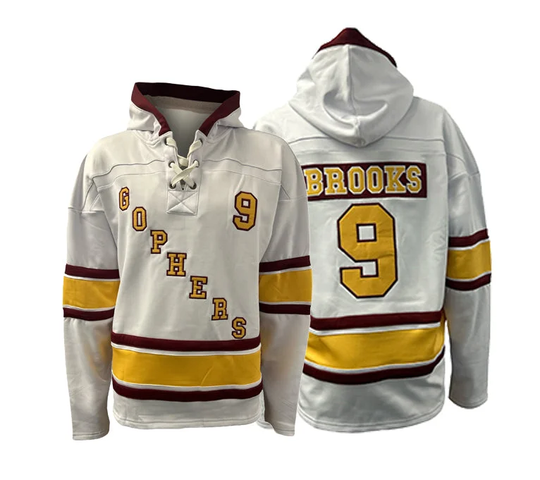 University of Minnesota Golden Gophers Official Herb Brooks Player Hockey Lace hoody Hip Women's Retro