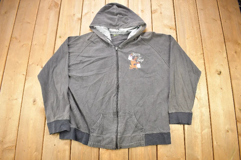 Vintage 1990s Scooby Doo Born To Shop Zip Up Hoodie Women