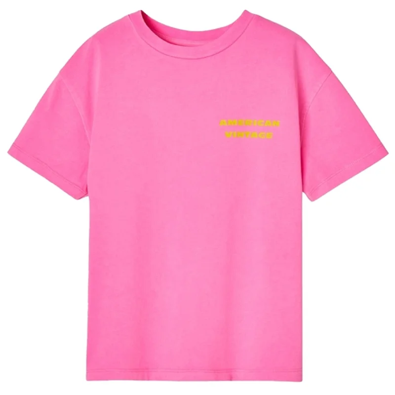 American Vintage T-Shirt Fizvalley Fluo Pink Scandinavian