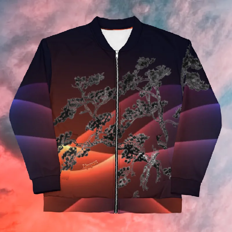 Bomber Jacket - Bonsai Sunrise Unique Women's Upcycled