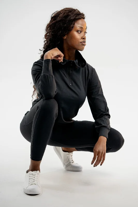 90 Active Walking Top Black Laid - back Women's Vibe