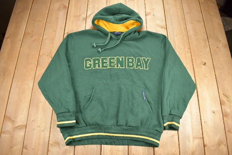 Vintage 1990s Green Bay Packers NFL Hoodie Sweatshirt Cool Women's Distressed
