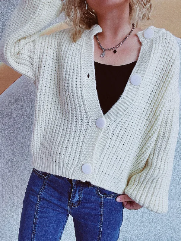 Button Up Long Sleeve Cardigan Feminine Women's Style 