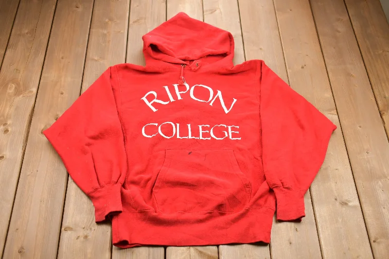 Vintage 1990s Champion Reverse Weave Ripon College Hoodie Cozy Women's Sherpa - lined