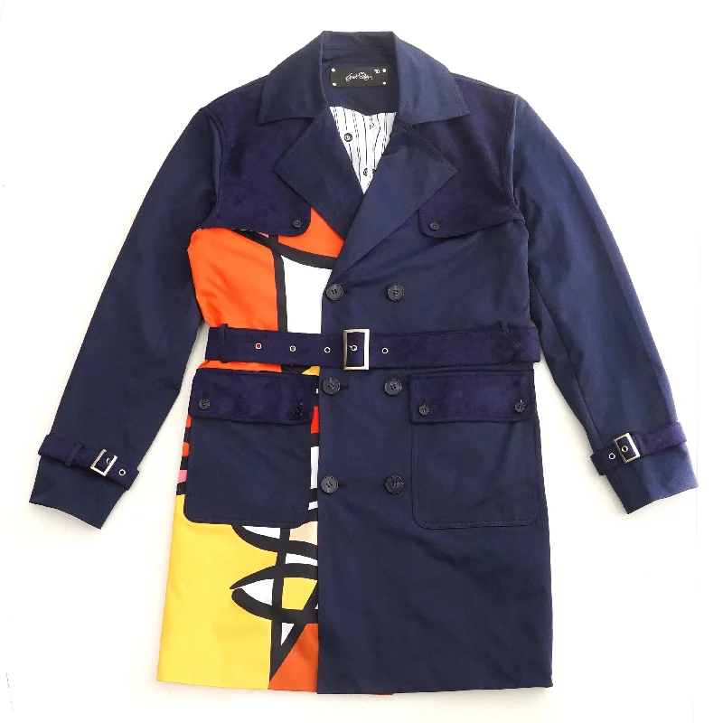 F1310 Frost Weatherproof Trench Coat - Navy Sharp Women's Italian