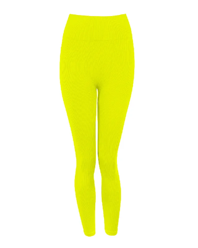 AWAKEN Ribbed Leggings | Neon yellow Stylish Women's Neon