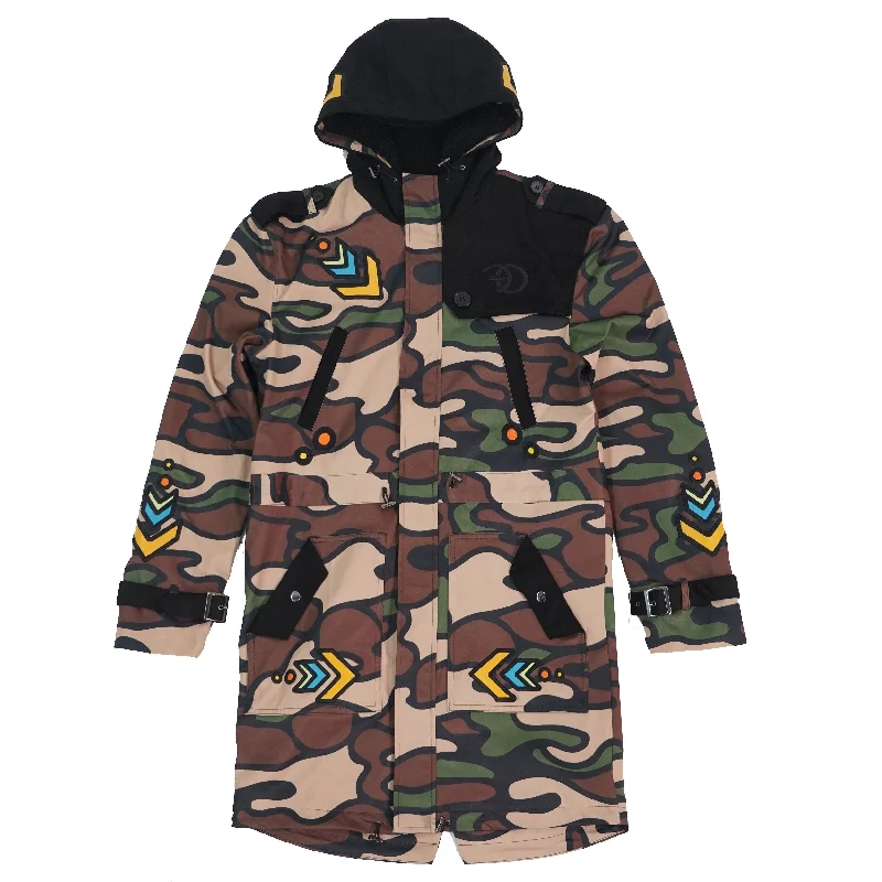 F1334 Jovan Aztec Weather Proof Coat - Camo Artistic Women's Hand - painted