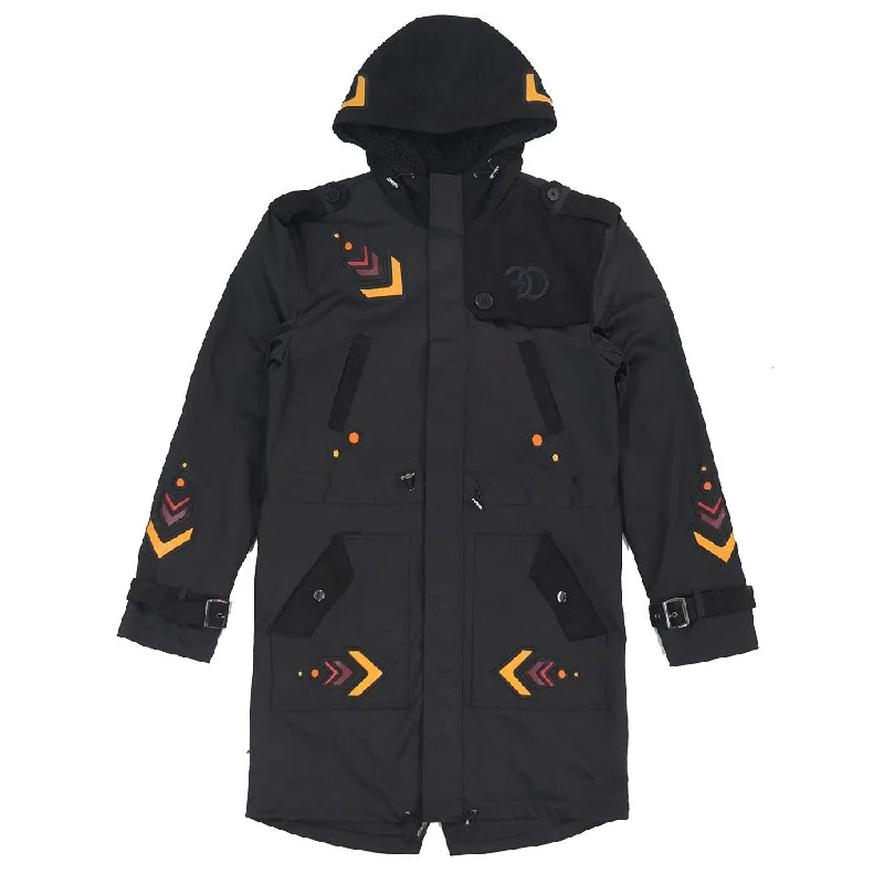 F1334 Jovan Aztec Weather Proof Coat - Black Youthful Women's Anime - inspired