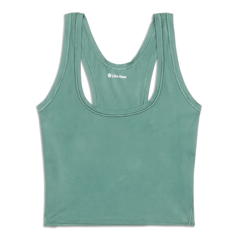 Wundermost Ultra-Soft Scoop-Neck Cropped Tank - Resale Luxurious Women's High -  end