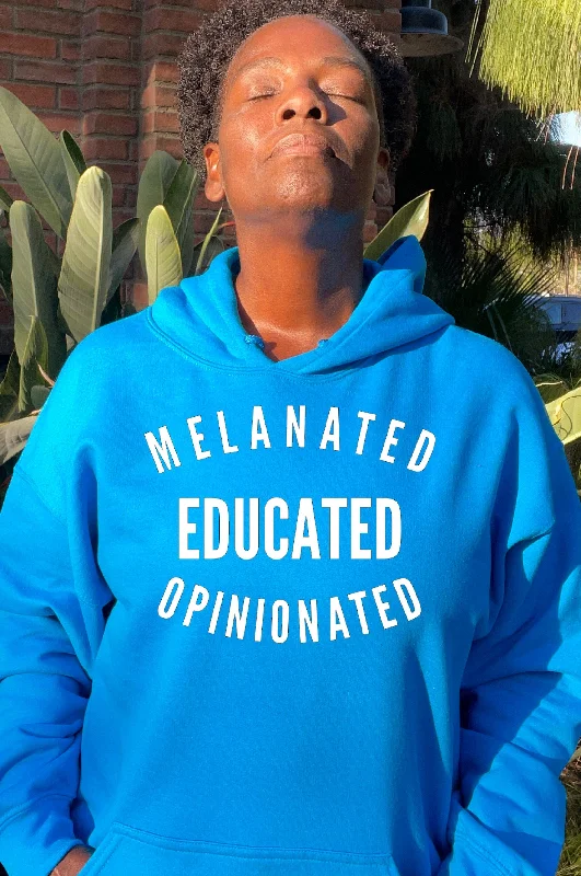 Melanated Educated Opinionated Bright Colors Hoodie Laid - back Women's Style