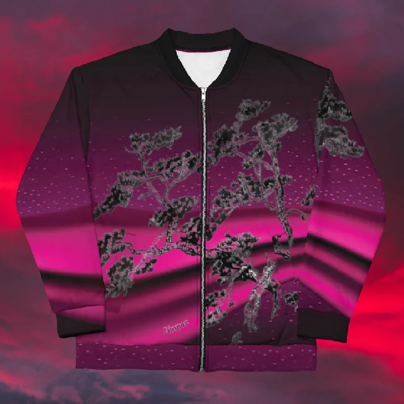 Bomber Jacket - Bonsai Sunset Cozy Women's Winter
