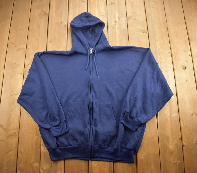 Vintage 1990s MacGregor Blank Navy Hoodie Gym