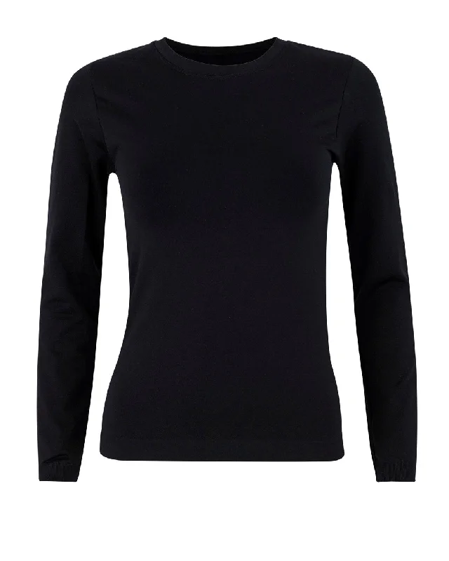 GRACIOUS Long Sleeved Top | Black Minimalist Women's Casual