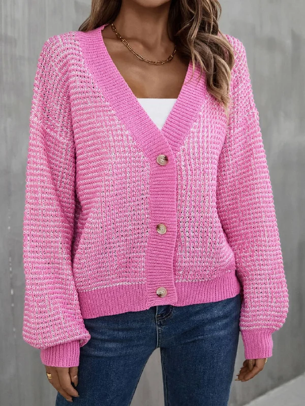 Angel Wings Heathered Lantern Sleeve Cardigan British Gentlewoman Style