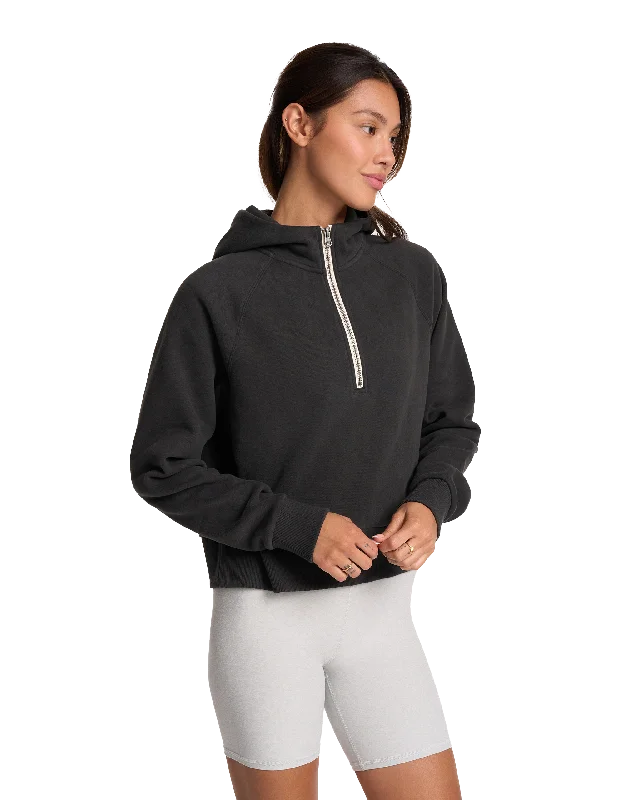 Restore Half Zip Hoodie in Washed Black Adventure