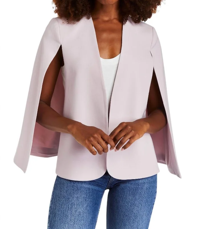 Aria Cape Jacket In White Casual Women's Loose - fitting