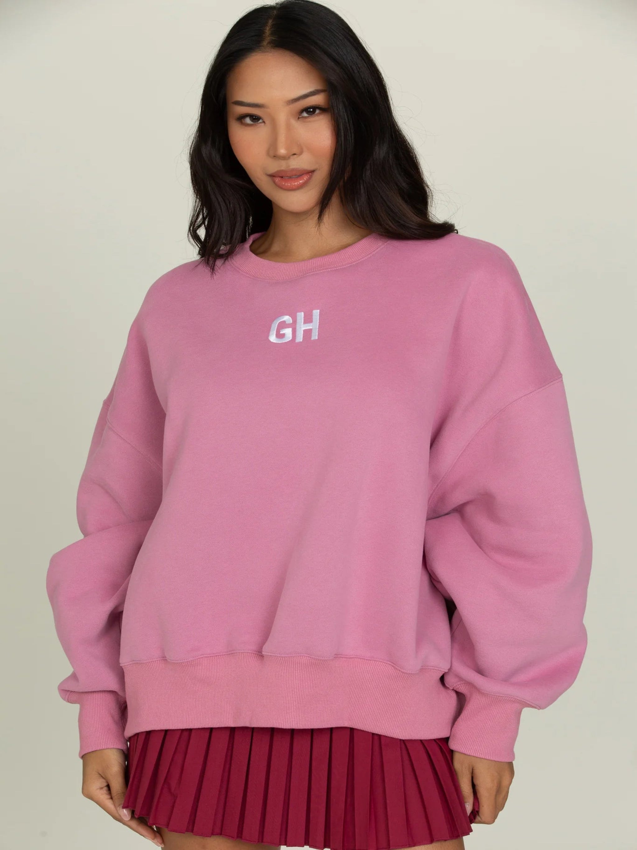 Gold Hinge Embroidered Sweatshirt - Pale Berry Practical Women's Multi - 
