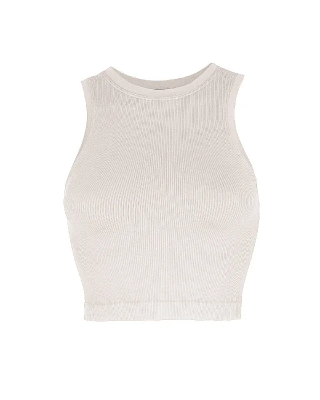 LUMINOUS Ribbed Vest | Taupe Relaxed Women's Beachy