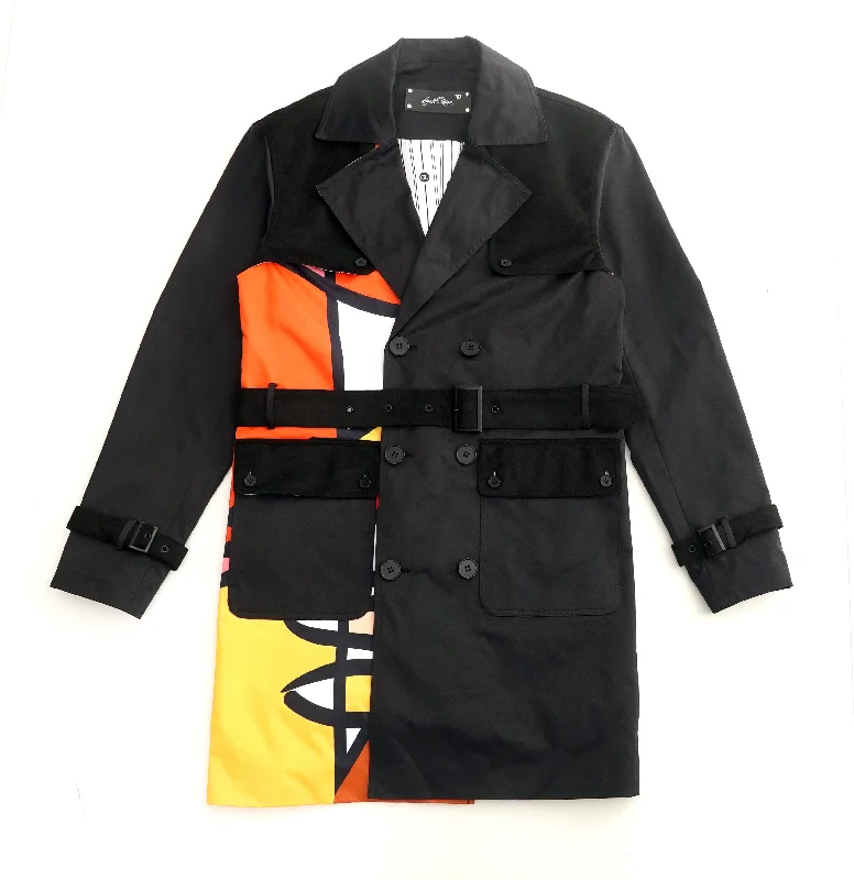 F1310 Frost Weatherproof Trench Coat - Black Street