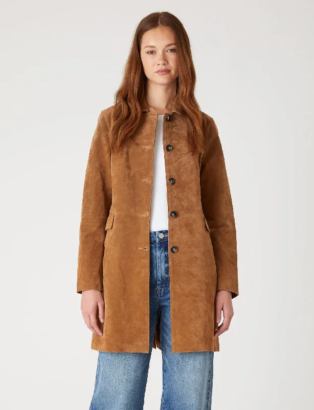 Real Suede Trench Coat, Dirt Bike Scandinavian