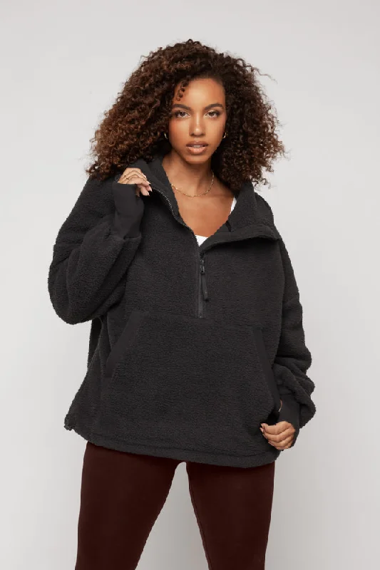 Big Hug Fleece Half Zip Sweater - Smoky Charcoal Adventure