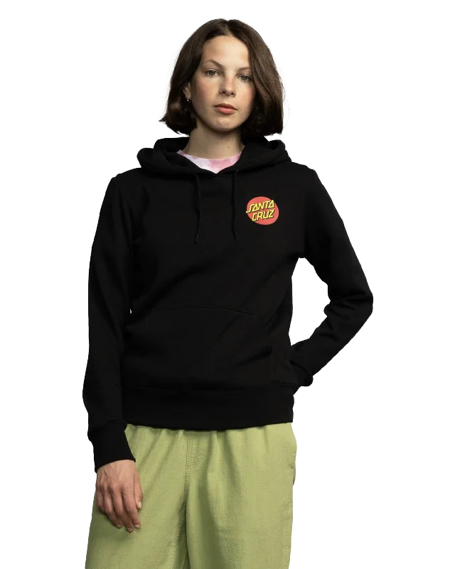 Classic Dot Chest Hoodie in Black Feminine Women's Soft 