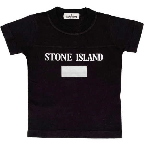 Stone Island Junior T-shirt Print Grey/Black Polished Women's Silk